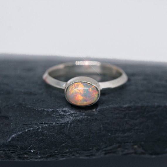 Geology's Rainbow - Genuine Welo Opal Sterling Silver Ring - Size 7.5 Geology's Rainbow - Genuine Welo Opal Sterling Silver Ring - Size 7.5