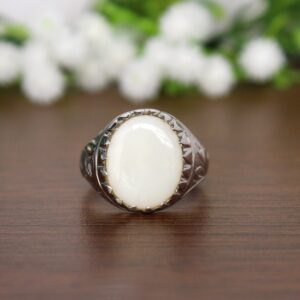 Opal Hand Carved Signet Ring, White Opal Handmade Ring, opal Solitaire Cabochon Ring, unisex Hippie Cocktail Ring, tribal Bohemian Silver Ring Opal Hand Carved Signet Ring, White Opal Handmade Ring, opal Solitaire Cabochon Ring, unisex Hippie Cocktail Ring, tribal Bohemian Silver Ring