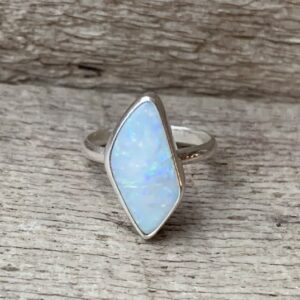 Luminescent Blue Free Form Boulder Super Sparkly Opal Sterling Silver Ring | Opal Ring | October Birthstone | Silver Ring | Boho Luminescent Blue Free Form Boulder Super Sparkly Opal Sterling Silver Ring | Opal Ring | October Birthstone | Silver Ring | Boho