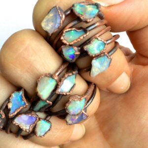 Raw Opal Ring | Rough Opal Ring | Rough Opal Jewelry | Australian Fire Opal Jewelry | Fire Opal Ring | Rough Australian Opal Ring