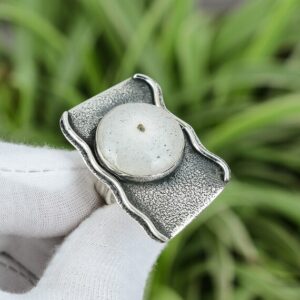 Solar Moss Opal Ring: Handmade 925 Sterling Silver, Size 8 Solar Moss Opal Ring: Handmade 925 Sterling Silver, Size 8