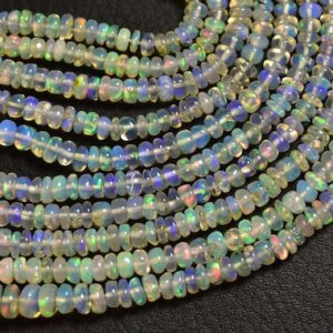 16 Inches - Aaa Flashy Ethiopian Opal Beads - Natural Most Beautiful Smooth Ethiopian Opal Rondelle Beads - Size Is 3 Mm #821