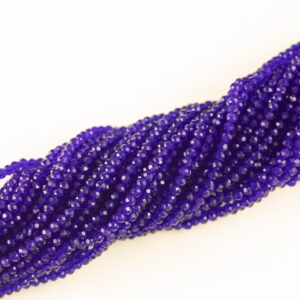 3mm Crystal Roundel Navy Blue Royal Blue Opal Beads -2 Or 5 Or 10 Strands- Extra Fine-14 Inches Long About 100+ Beads