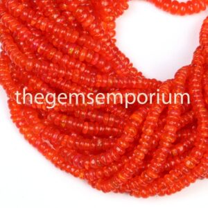 AAA Orange Ethiopian Opal Rondelle Beads, Wholesale Fire Opal (3-5mm)