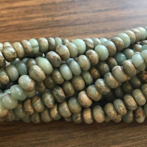 African Blue Opal 6x3-4mm Rondelle Gemstone Beads--15.5"
