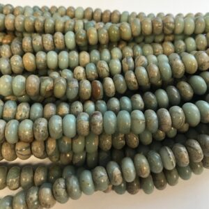 African Blue Opal 6x3mm 8x5mm 14x6mm Rondelle Gemstone Beads  - 15.5 inch strand