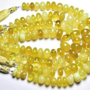 Big Beautiful Yellow Opal Rondelle Beads - 7 Inches - Natural Smooth Yellow Opal Rondelle - Size Is 8 - 10 Mm #2429