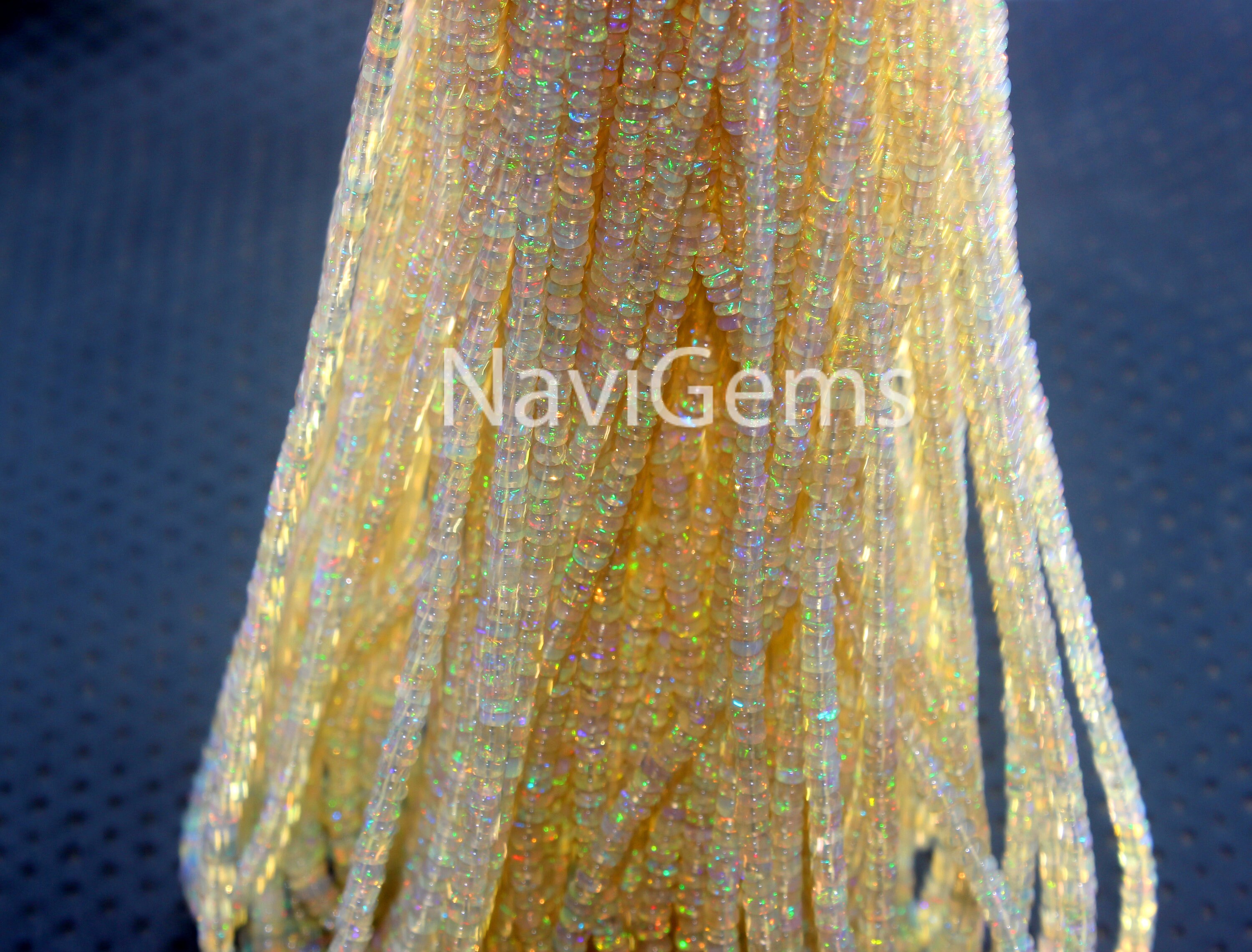 Ethiopian Opal Rondelle Beads: 18" Strand, 3-5mm Gemstone Jewelry Making