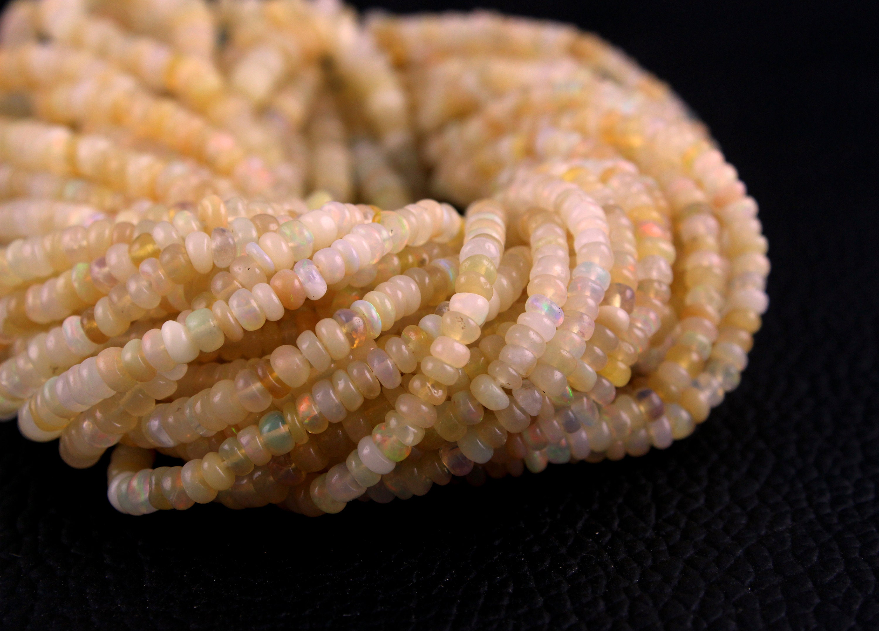 Ethiopian Opal Rondelle Beads 2.5-4.5mm - 15" Strand