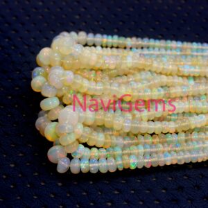 Ethiopian Opal Rondelle Beads: 3-6mm Multi Flashy Gemstone, 15" Strand