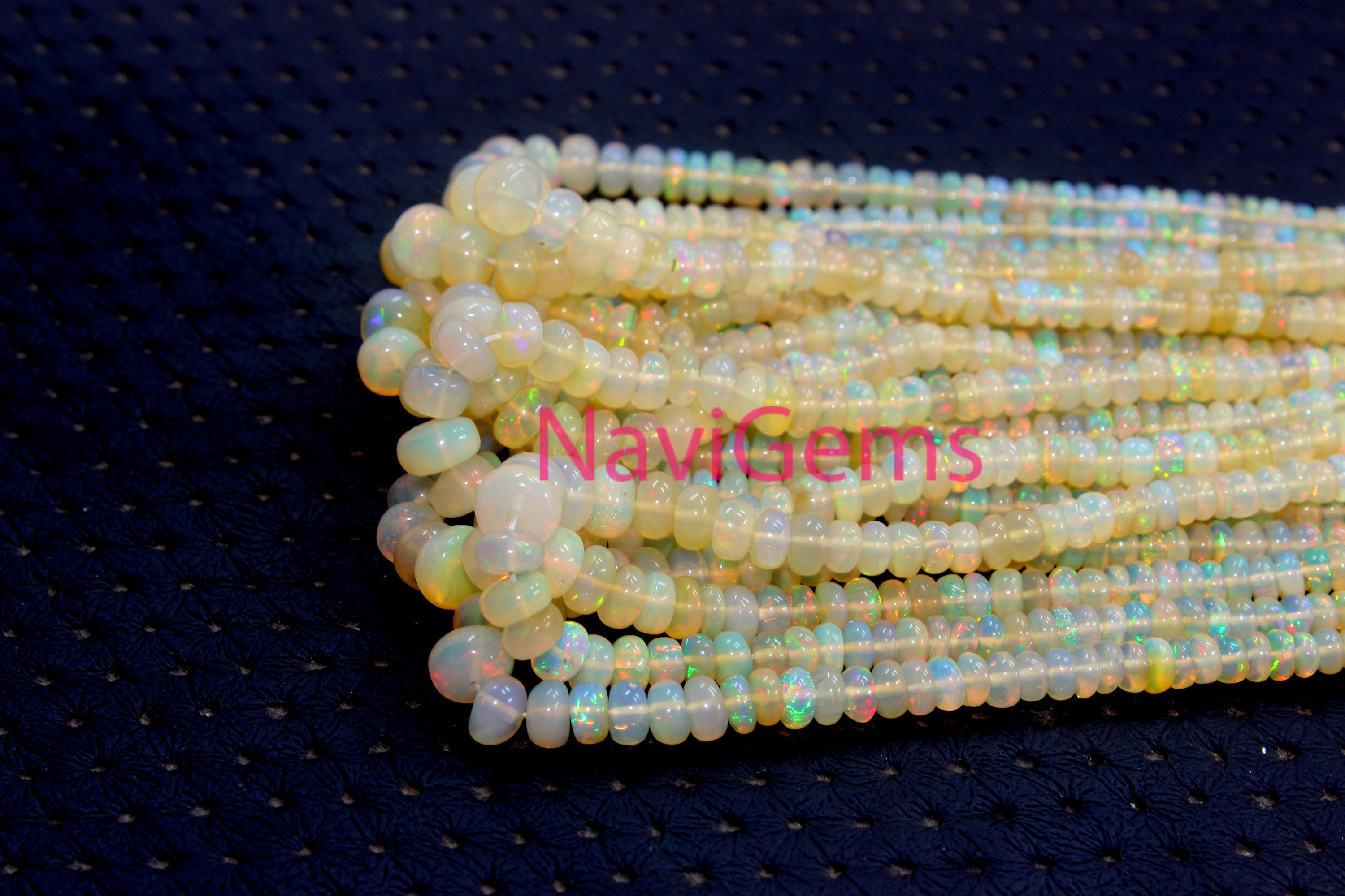 Ethiopian Opal Rondelle Beads: 3-6mm Multi Flashy Gemstone, 15" Strand