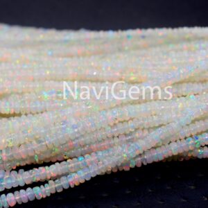 Ethiopian Opal Rondelle Beads: Smooth Gemstone Jewelry Making (3-5mm, 8" Long)