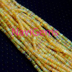 Ethiopian Opal Gemstone Beads: Natural Rondelle Strand, 4-4.5mm