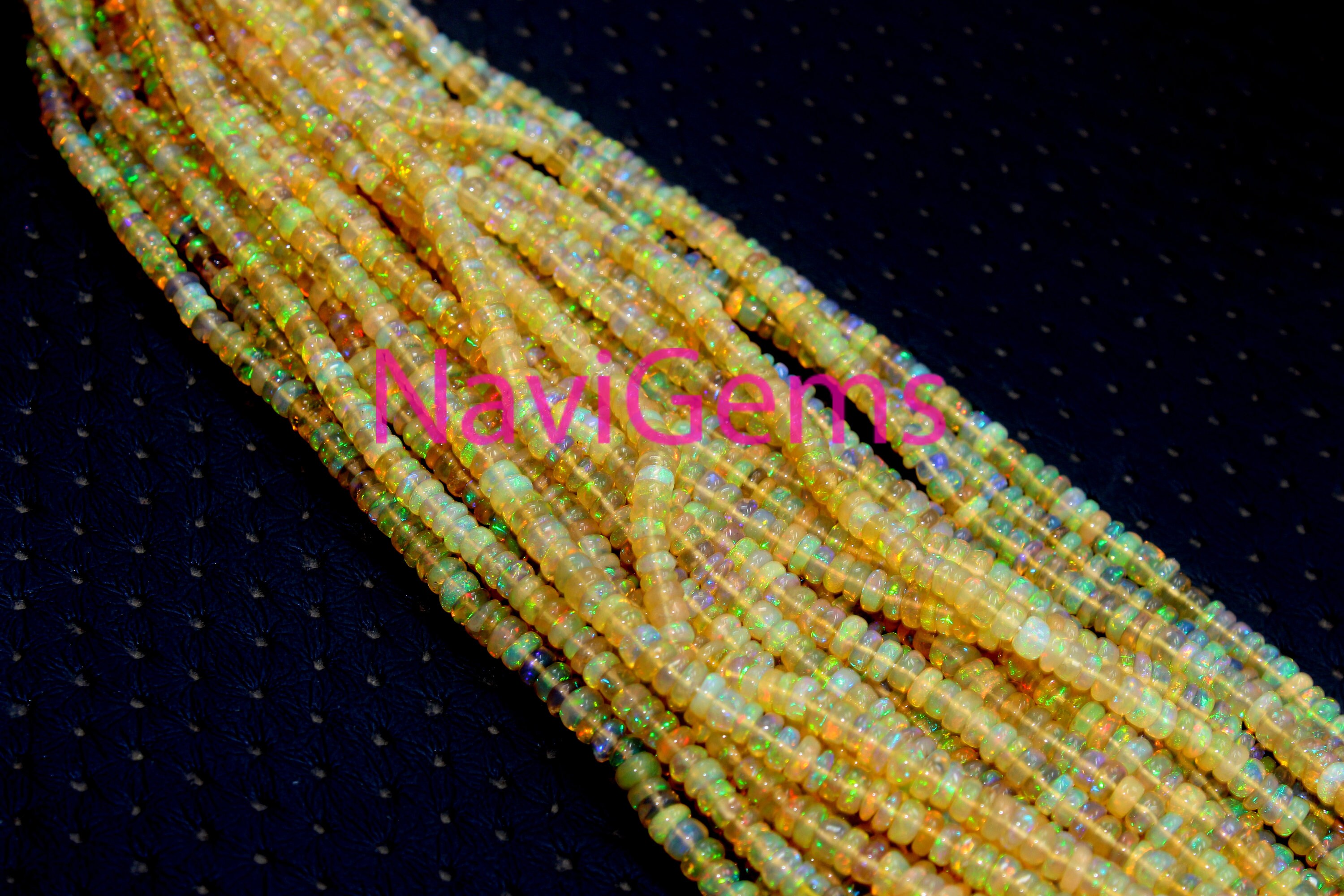 Ethiopian Opal Gemstone Beads: Natural Rondelle Strand, 4-4.5mm