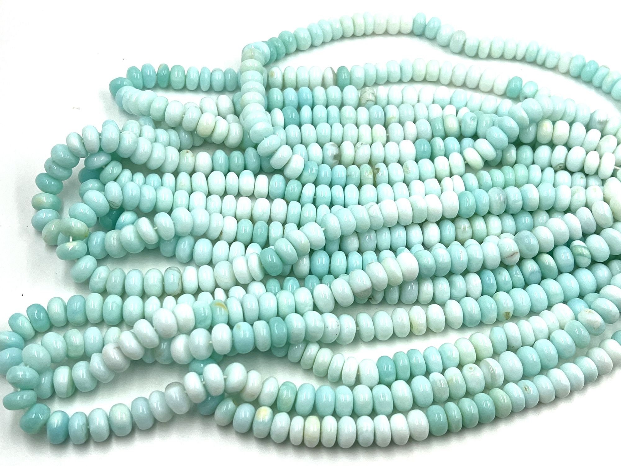 Green Dyed Opal Rondelle Beads, 10-12mm Gemstone Jewelry Making