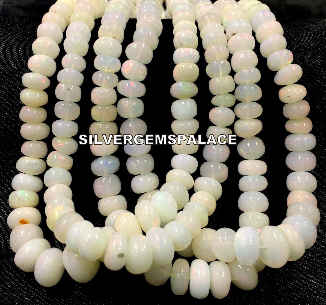 Natural Ethiopian Opal Smooth Rondelle Beads Smooth Opal Beads Strand Flashy Opal Beads Real Opal Strings Graduated Opal Beads 4 Strands.