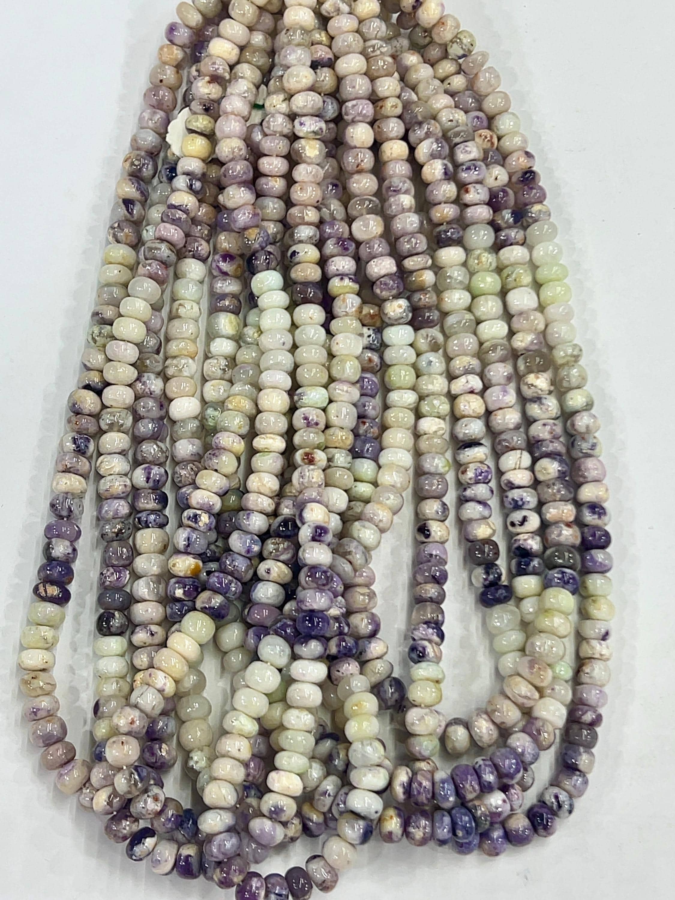Purple Opal Smooth Rondelle Beads - 4-8mm Gemstone Beads For Jewelry Making