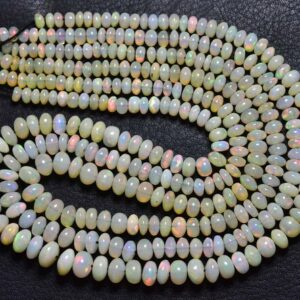 Superb Ethiopian Opal Rondelle Beads - 8 Inches - Natural Beautiful Smooth Ethiopian Opal Rondelle Strand - Size Is 4 - 6.5 Mm #108
