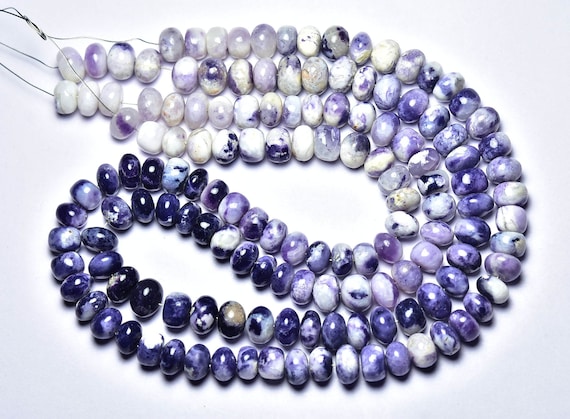 Tiffany Opal Rondelle Beads - 8.5 Inches - Beautiful Natural Smooth Tiffany Opal Purple Opal Smooth Rondelle - Size Is 8 - 9.5 Mm #2587 Tiffany Opal Rondelle Beads - 8.5 Inches - Beautiful Natural Smooth Tiffany Opal Purple Opal Smooth Rondelle - Size Is 8 - 9.5 Mm #2587