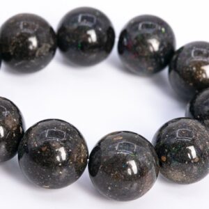 12mm Rainbow Sparkles Brown Black Andamooka Black Matrix Opal Beads Aaa Genuine Natural Gemstone Half Strand Round Beads 8" (113192h-3648)