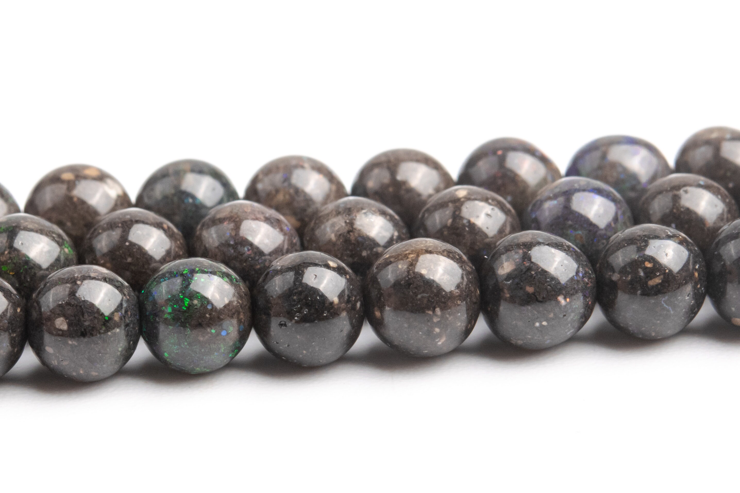5-6mm Rainbow Sparkles Andamooka Black Matrix Opal Genuine Natural Aaa Gemstone Round Loose Beads 15.5" / 7.5" Bulk Lot Options (123099) 5-6mm Rainbow Sparkles Andamooka Black Matrix Opal Genuine Natural Aaa Gemstone Round Loose Beads 15.5" / 7.5" Bulk Lot Options (123099)