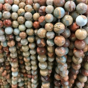 african blue opal  6mm 8mm 10mm round gemstone beads -15 inch strand