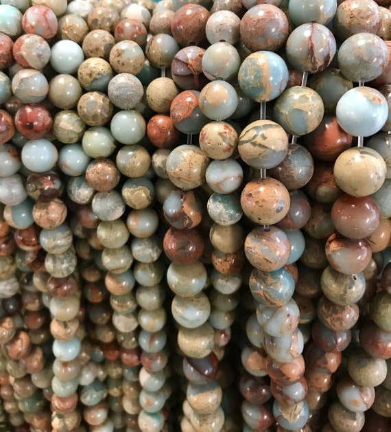 African Blue Opal  6mm 8mm 10mm Round Gemstone Beads -15 Inch Strand