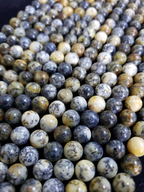 Dendritic Opal Natural Beads (mix)(round)(smooth)(6mm)(8mm)(16" Strand)