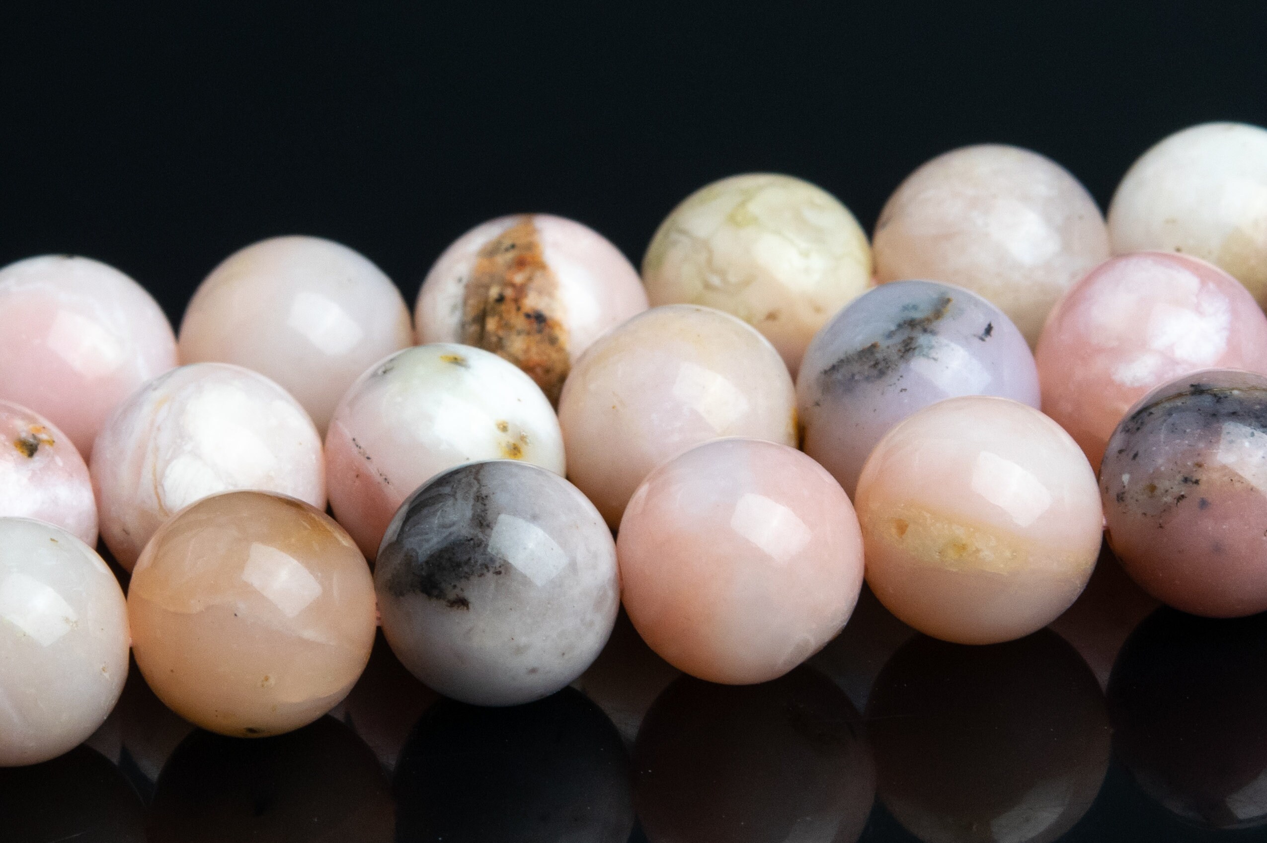 Light Pink Opal Beads Genuine Natural Grade A Gemstone Round Loose Beads 8mm 10mm Bulk Lot Options