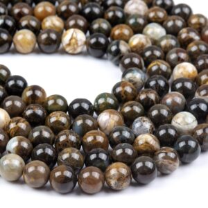 Natural Brown Blue Opal Beads Indonesia Round Loose Beads 8mm 10mm Bulk Lot Options