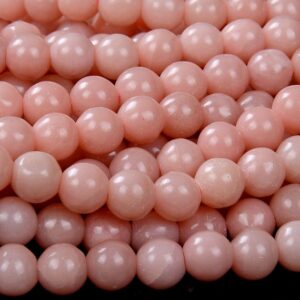 Natural Peruvian Pink Opal Gemstone Round 5mm 6mm 7mm 9mm Loose Beads 14.5 Inch Full Strand Bulk Lot 1,2,6,12 And 50 (d126)