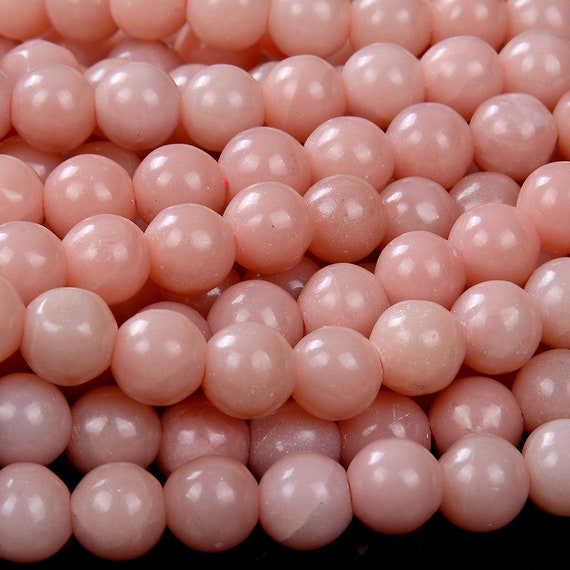 Natural Peruvian Pink Opal Gemstone Round 5mm 6mm 7mm 9mm Loose Beads 14.5 Inch Full Strand Bulk Lot 1,2,6,12 And 50 (d126)