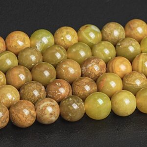 Yellow Green Opal Beads Genuine Natural Grade Aaa Gemstone Round Loose Beads 6mm 8mm 10mm 12mm Bulk Lot Options