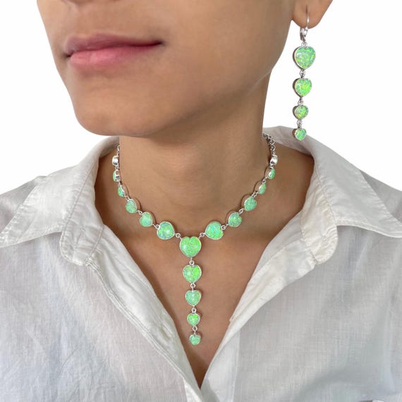 Aura Opal Jewelry Set / 925 Sterling Silver / Healing Gemstone / Gifts For Her / Heart Cab / Aura Opal Statement Jewelry Set Aop-st-3. Aura Opal Jewelry Set / 925 Sterling Silver / Healing Gemstone / Gifts For Her / Heart Cab / Aura Opal Statement Jewelry Set Aop-st-3.