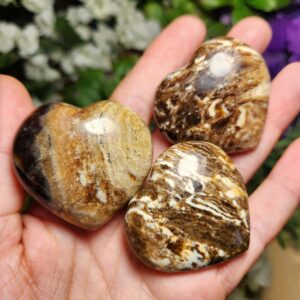 Black Opal Heart Stone: Crystal Carving