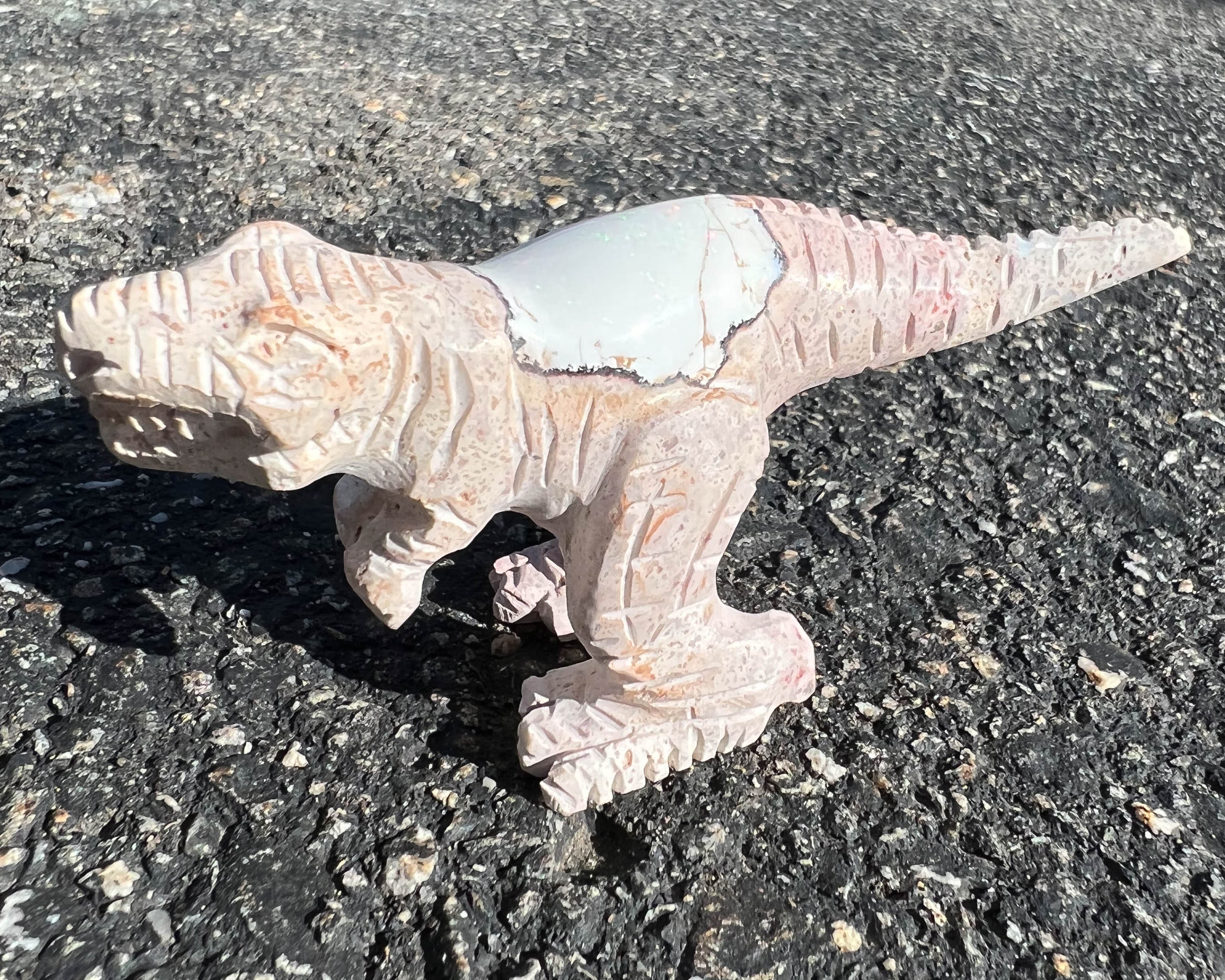 Opal Dinosaur Carving, T-rex, Mexican Opal In Matrix, Tyrannosaurus Figurine, Gemstone Dino, Crystal Gift For Adults, Birthday Gift #3
