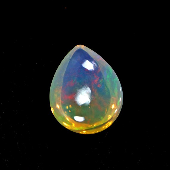 Ethiopian Opal: 1.60 Ct Pear Cut Loose Gemstone (8*10 Mm)