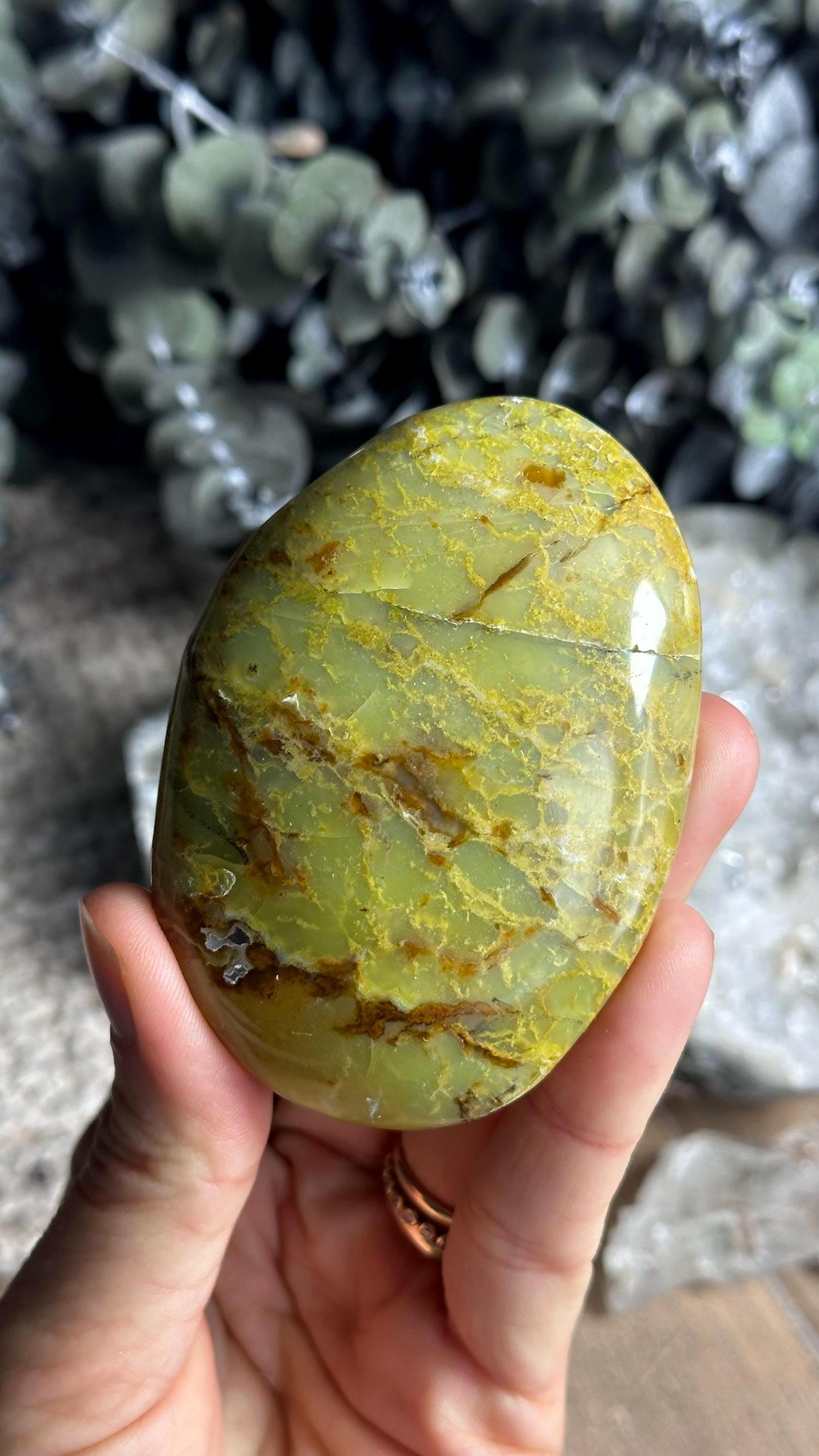 Green Opal Palmstone, Palm Stone