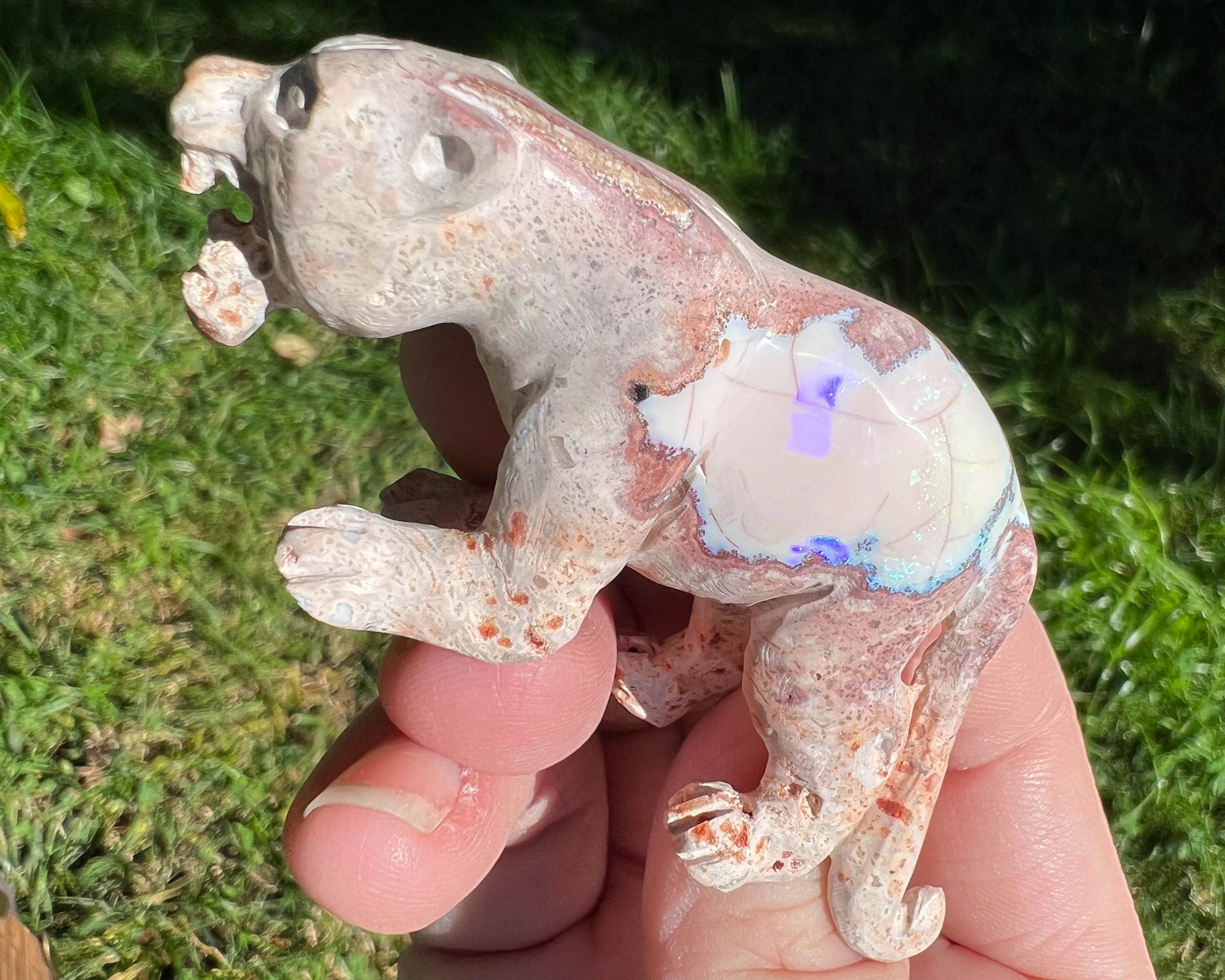 Jaguar Opal Carving, Panther Figurine, Crystal Jaguar, Mountain Lion, Lioness, Mexican Matrix Opal, Birthday Gift For Cougar, Cat Decor #2