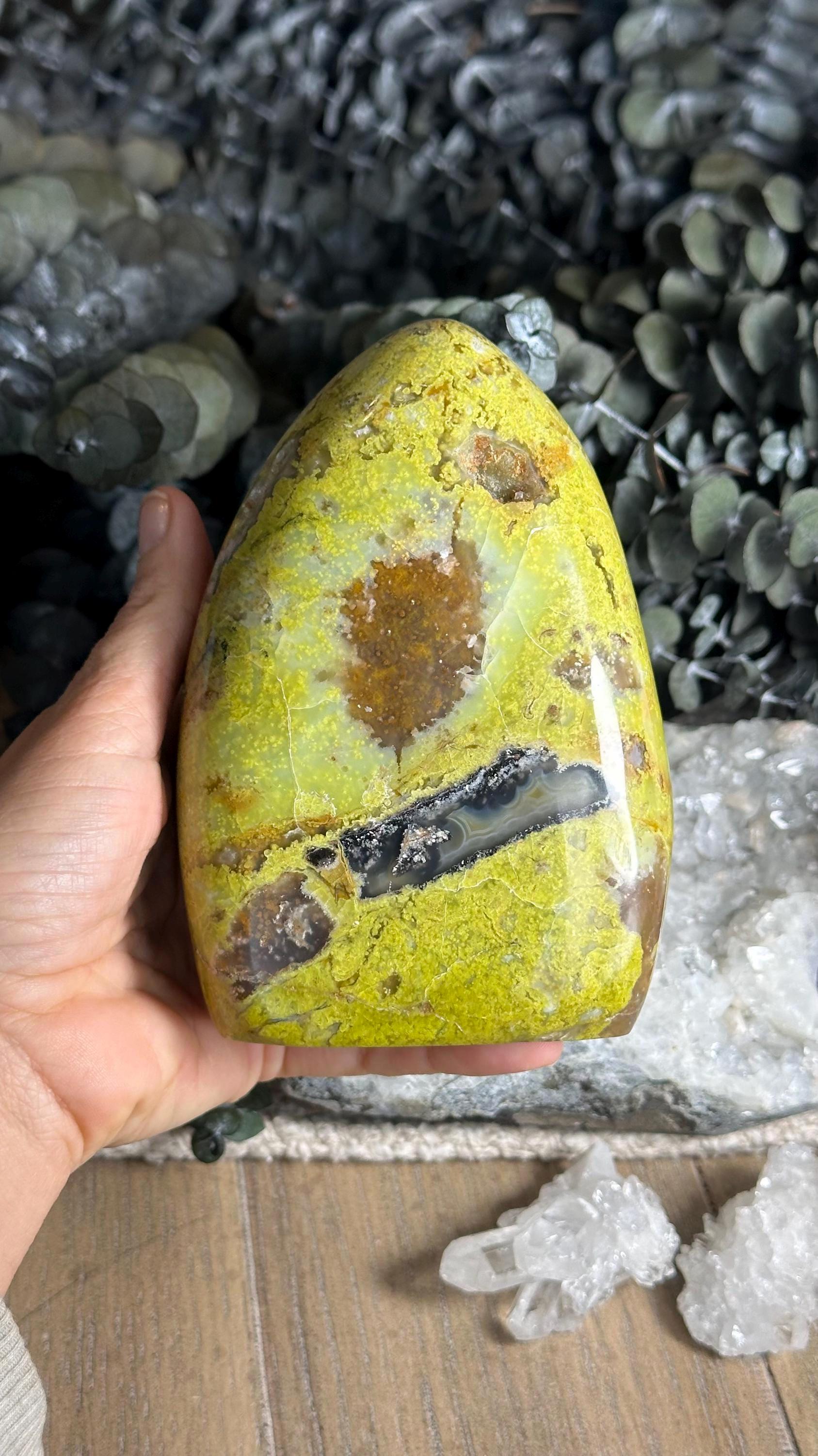 Large Polished Green Opal Freeform - Healing Stone (5.5")