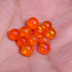 Mexican Fire Opal Sphere: 4-5 mm Loose Smoked Opal Ball