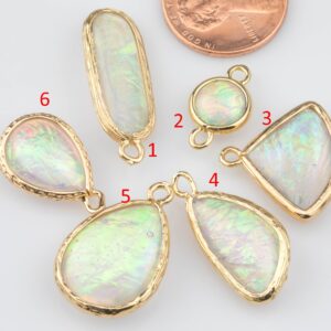 Opalescent Opal Charms- Assorted Shapes and Size- 2 Pieces per order