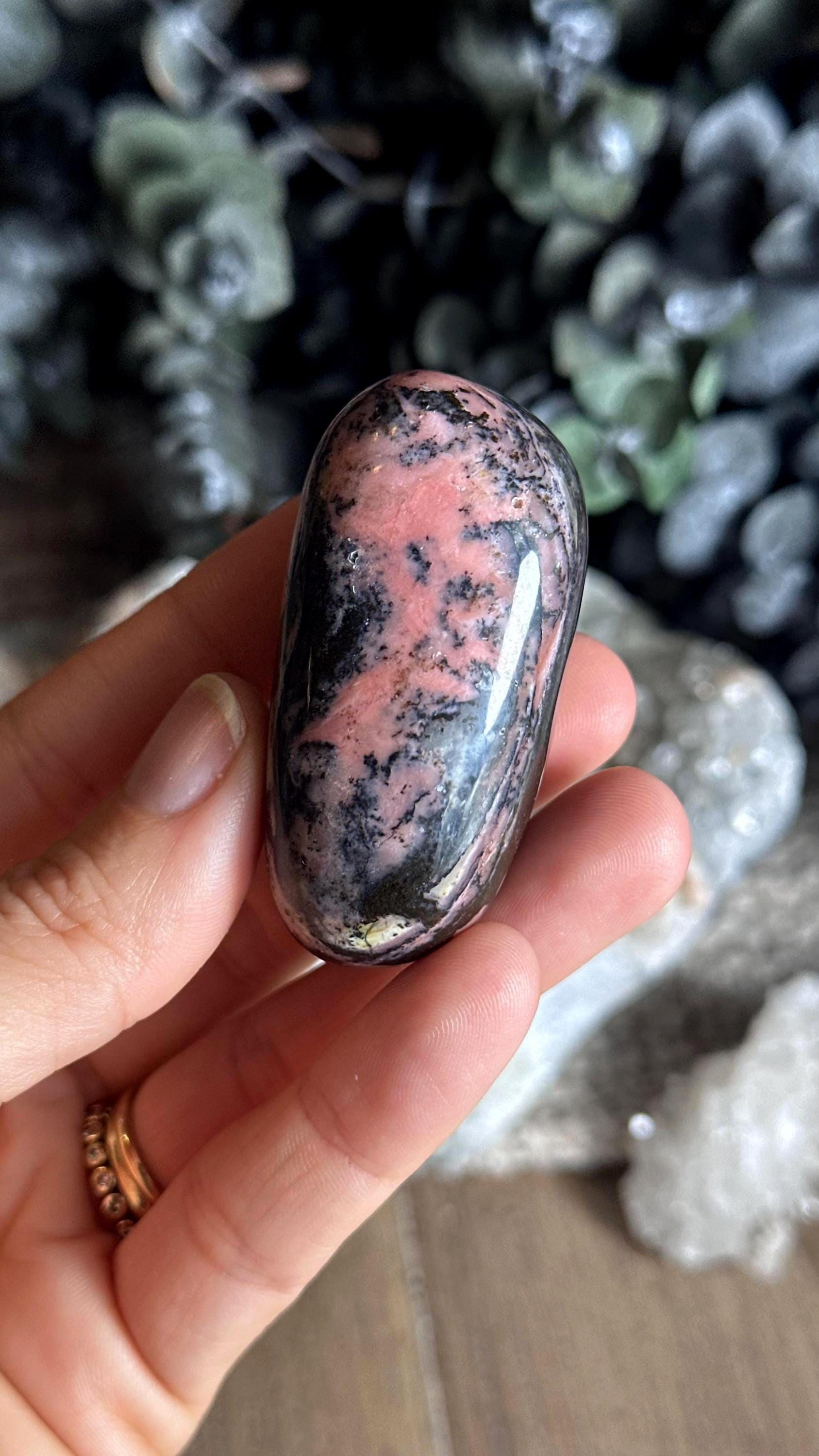 Pink Andean Opal Palm Stone
