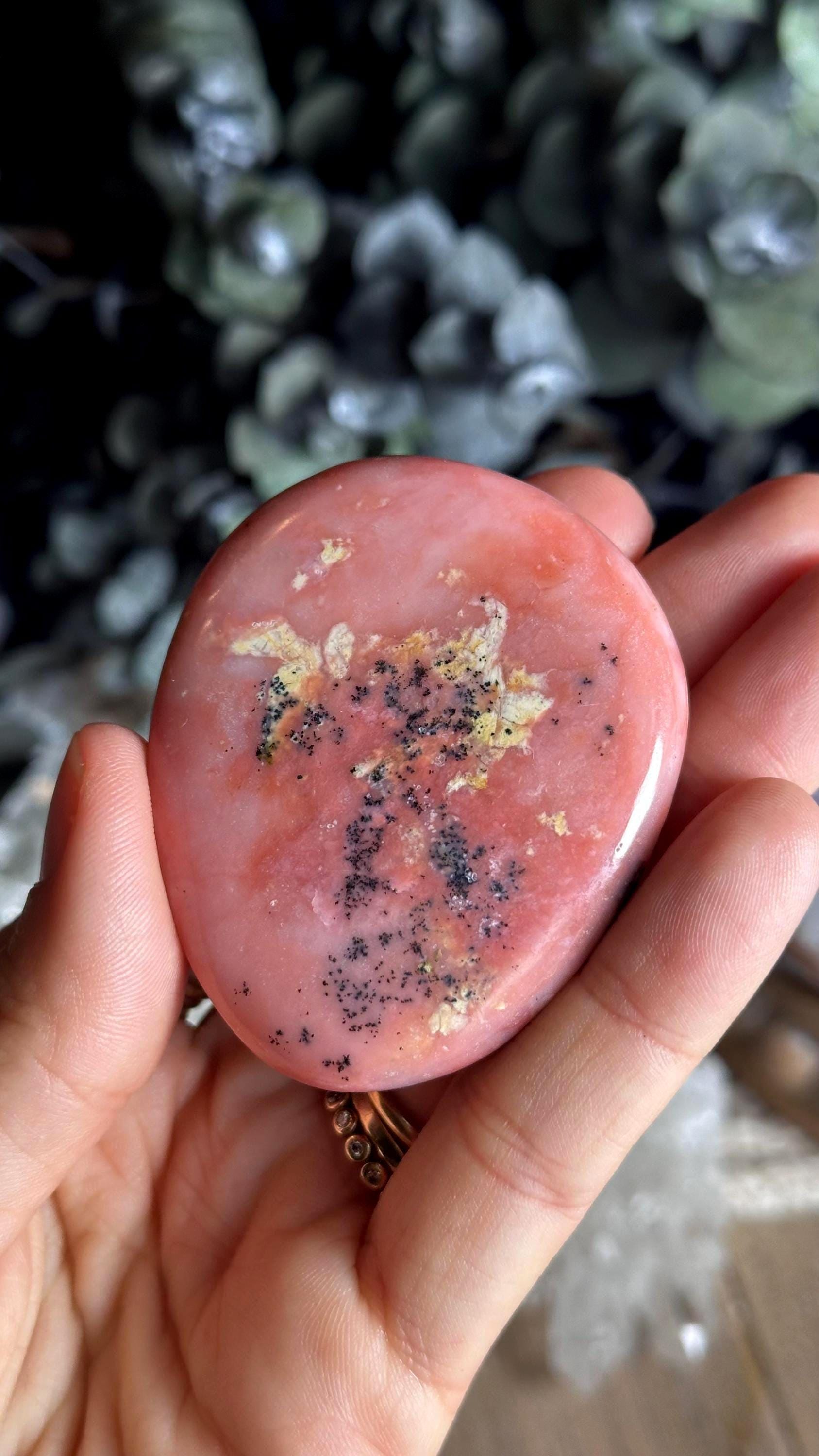 Pink Andean Opal Palm Stone