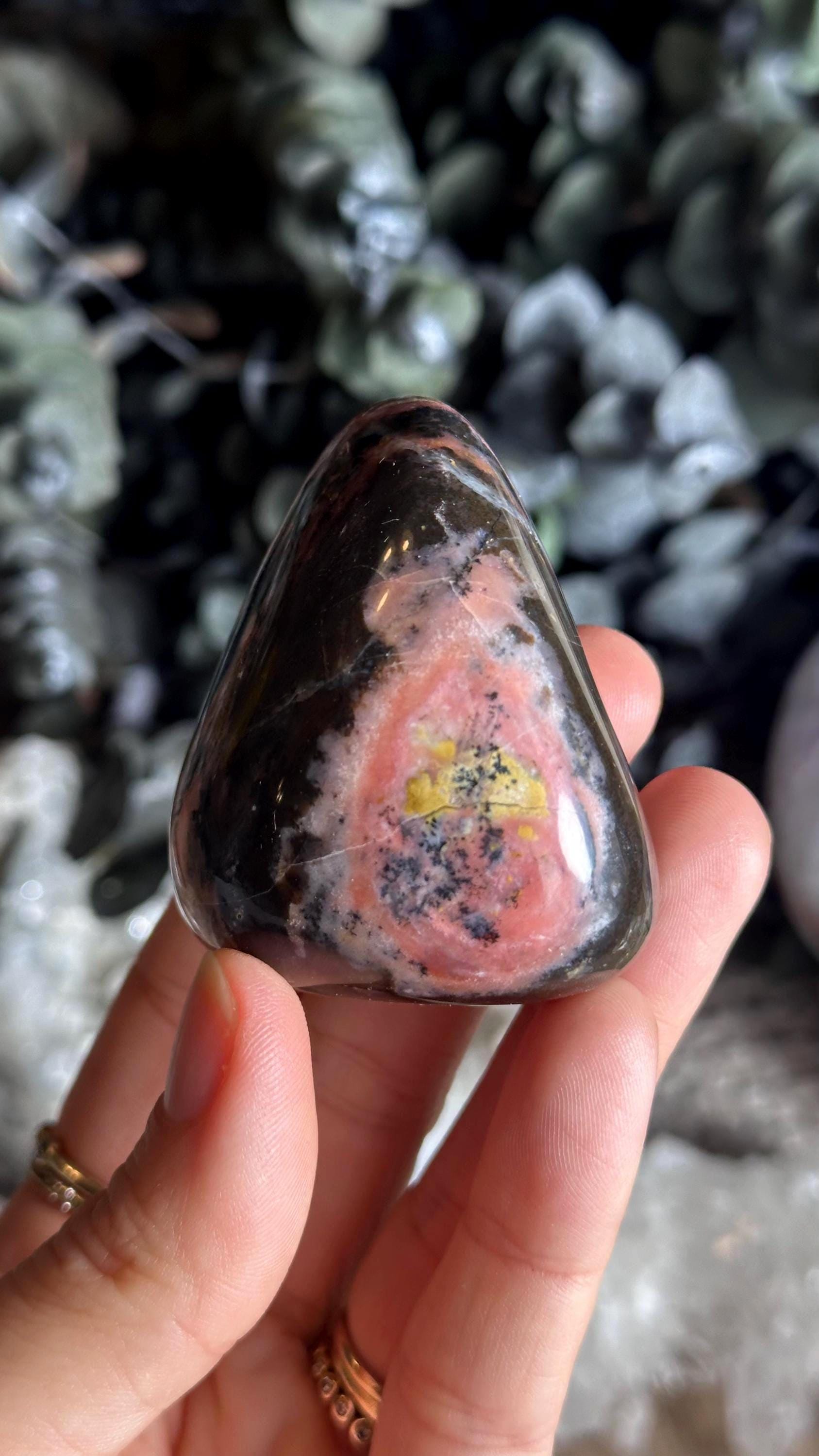 Pink Andean Opal Palm Stone