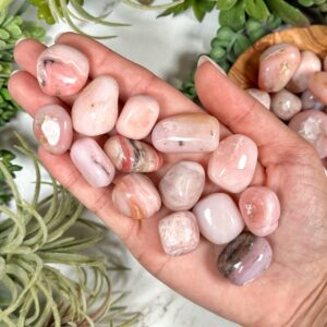 Pink Opal Tumble | S, L | - No. 450 (polished Crystal Pocket Stone, Heart Chakra, Healing Stone, Compassion)
