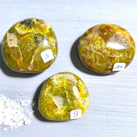 Pistachio Opal Palm Stone | Polished Green Madagascar Pebble