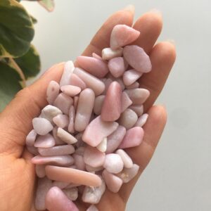 20g Tumbled Peruvian Pink Opal Chips, Mini Polished Stones