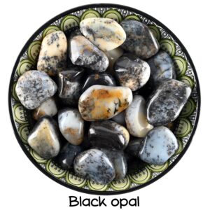 Black Opal Tumbled Stone, Dark Mystery Crystal, Protection And Altar Ritual Healing Gem