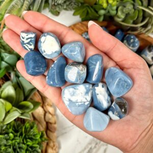 Blue Opal Tumble | S, M, L | - No. 459 (polished Crystal Pocket Stone, Throat Chakra, Healing Stone)